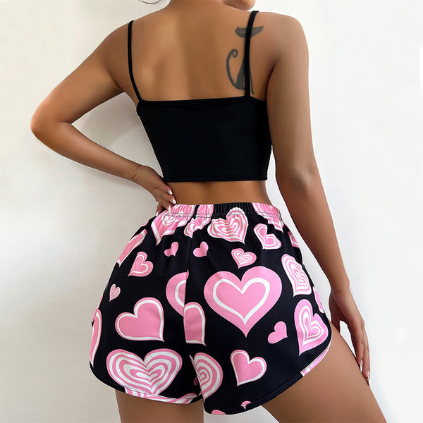 Elkaliy hot girl can wear suspender shorts two-piece set
