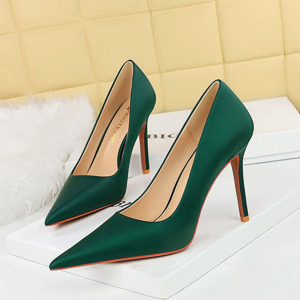 Retro oriental fashion sexy nightclub slim party heels women's shoes stiletto pumps pumps pointed toe single shoes