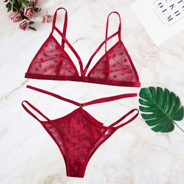 Sexy see-through lingerie two piece set