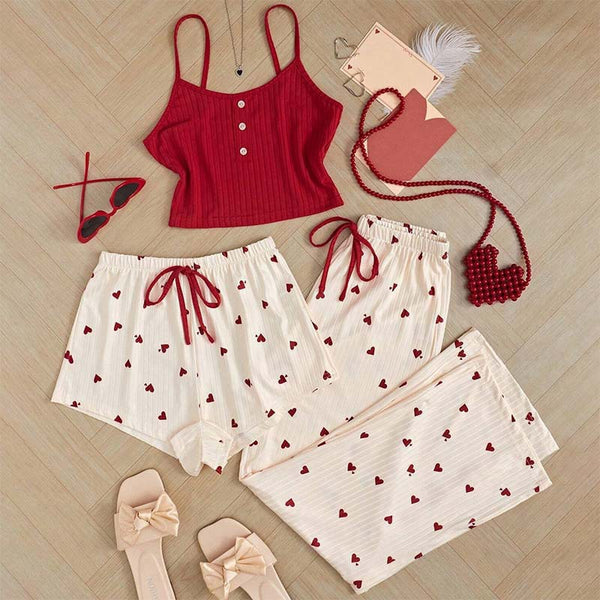 New sweet and cute three-piece suspender home clothes