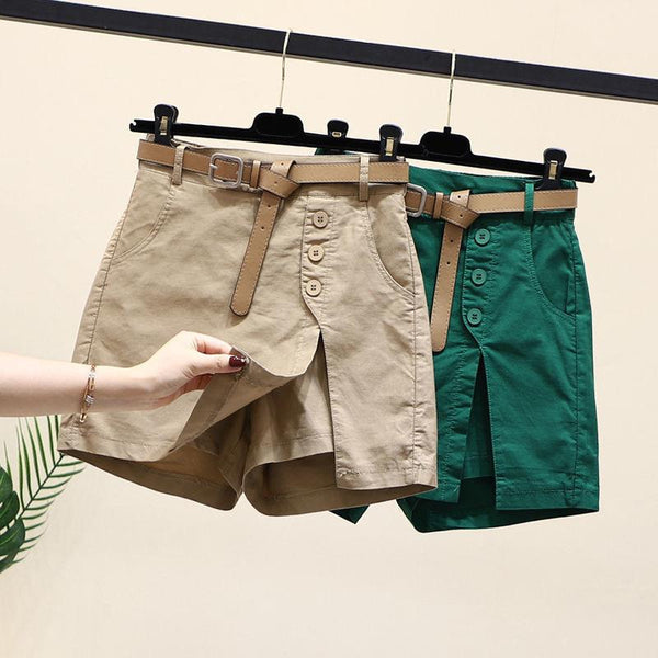 Cotton shorts summer high-waisted A-line hakama