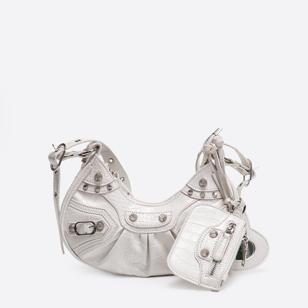 Freya Crocodile Hobo Half-Moon Bag