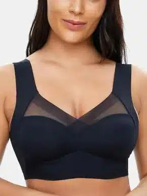 Plus Size Deep Cup Wireless Push Up Bra - Plus Size Push Up Bras - black