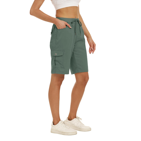 womens-quick-dry-hiking-shorts-army-green