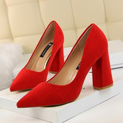 Classic Square Heel Pointed Toe Sexy Formal Office High Heels