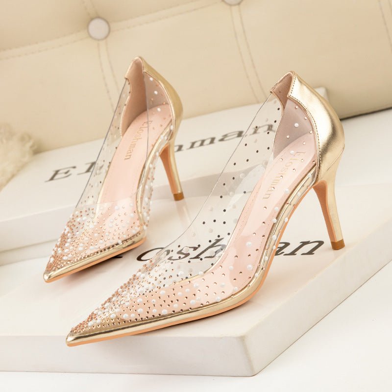 women-transparent-high-heels-with-crystal-diamonds。