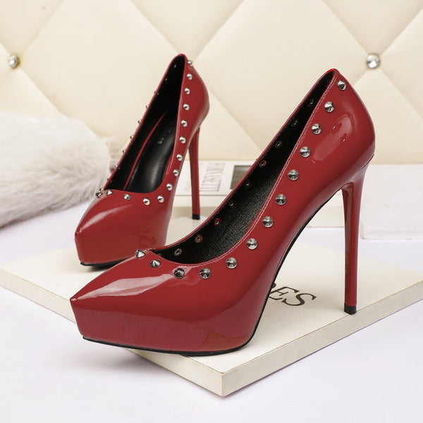Metal Rivet Nightclub Super High Heels