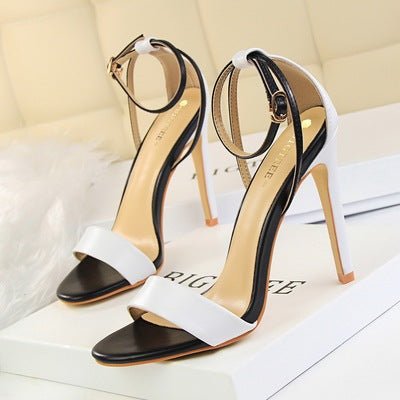 Metallic Faux Patent Leather buckle Wedding High Heels