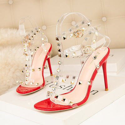 New Transparent Roman Rivet Shining  Wedding High Heels
