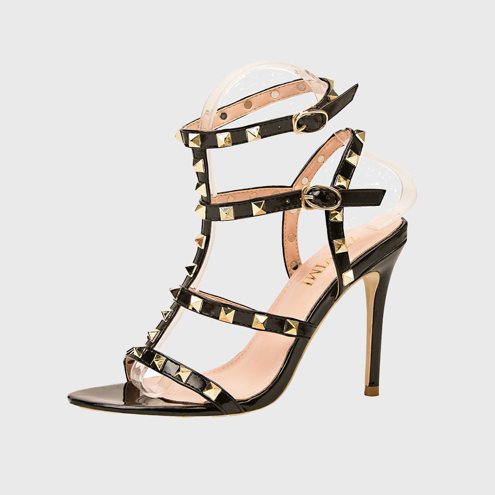 Luxury Women's High Heel Sandals Formal Shoes Stiletto Designer Pumps Formal Events Designer Shoes Black Gold Gold Wedding