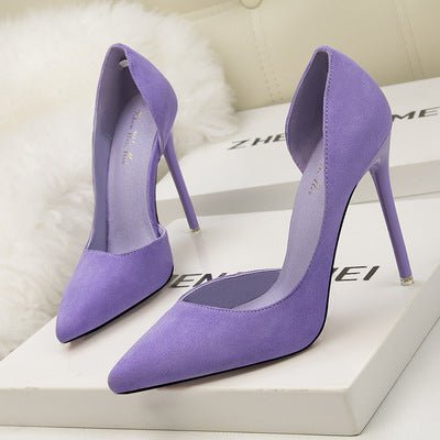 Elkaliy – Elegant Royal Blue Suede Leather Womens High Heels – Pointed Toe Stiletto Heel for a Stylish Look