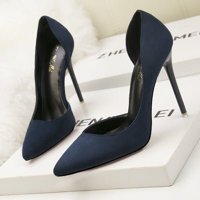 Elkaliy – Elegant Royal Blue Suede Leather Womens High Heels – Pointed Toe Stiletto Heel for a Stylish Look